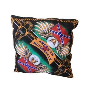 Hand Made American Motorcycle Pillow 20"X20" Large